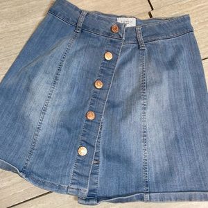 Button Up Denim Skirt